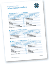 Ausrüstungsliste Schneeschuhwandern